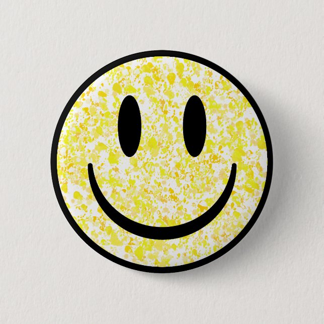 Badge Rond 5 Cm Visage souriant éclaboussé (Devant)