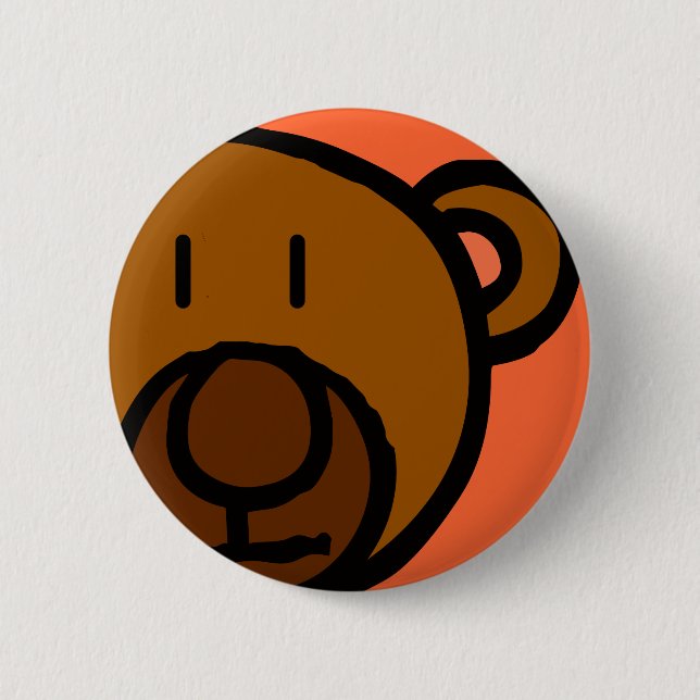 Badge Rond 5 Cm Visage tiré d'ours de nounours (Devant)