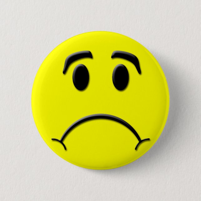Badge Rond 5 Cm Visage triste (Devant)