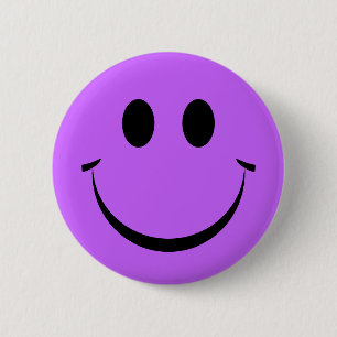 Badge Rond 5 Cm Visage violet joyeux mignon