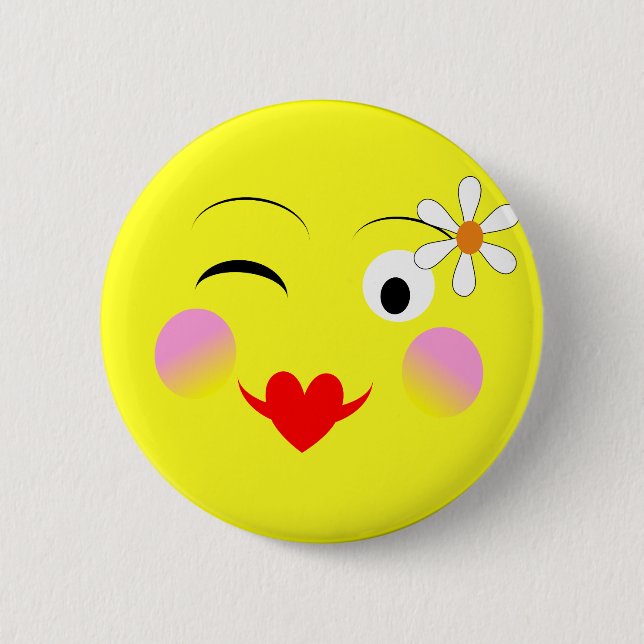 Badge Rond 5 Cm Visages amusants mignon émotionnel (Devant)