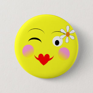 Badge Rond 5 Cm Visages amusants mignon émotionnel