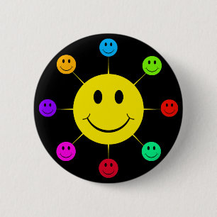 Badge Rond 5 Cm Visages colorés