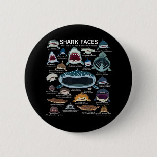 Badge Rond 5 Cm Visages de requins auxquels vous voulez participer