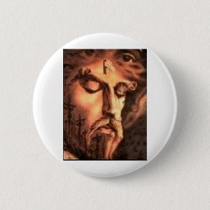 BADGE ROND 5 CM VISAGES MULTIPLES DE JÉSUS