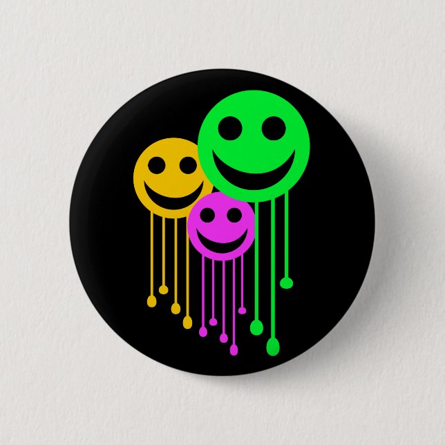 Badge Rond 5 Cm Visages souriants (Devant)
