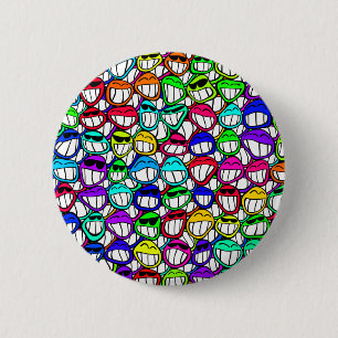 Badge Rond 5 Cm Visages souriants cool
