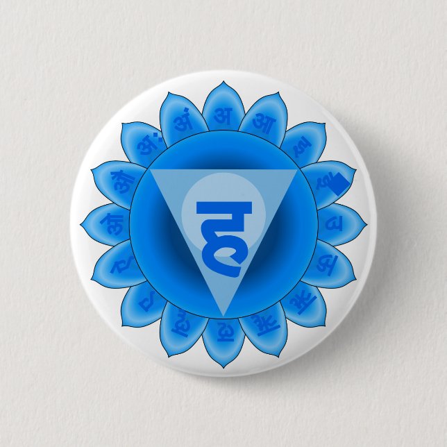 Badge Rond 5 Cm Vishuddha la gorge Chakra (Devant)