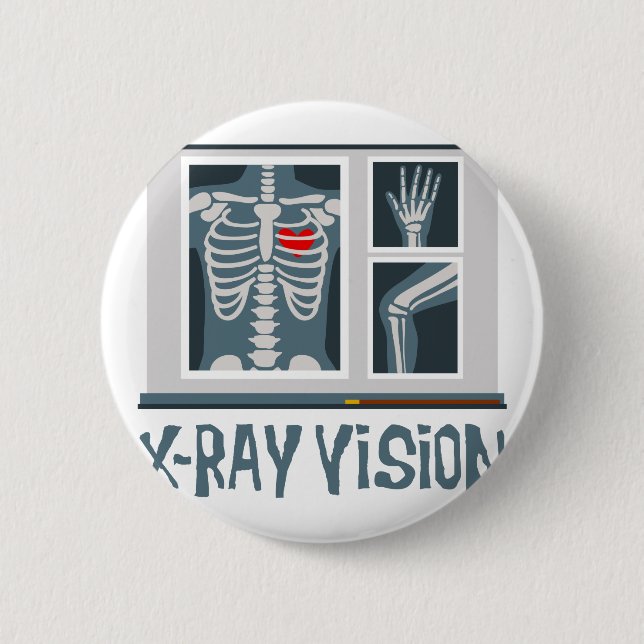 Badge Rond 5 Cm Vision de rayon X (Devant)