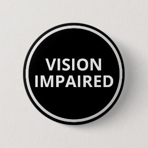 Badge Rond 5 Cm Vision minimale du texte noir blanc endommagé