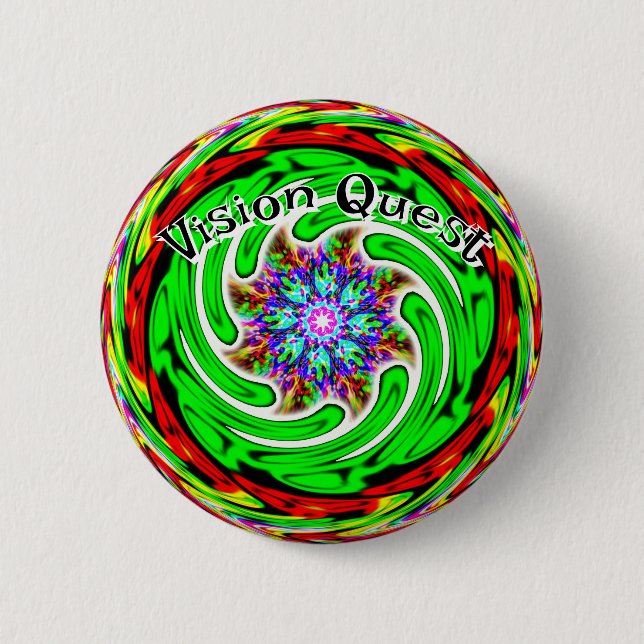 Badge Rond 5 Cm Vision Quest ( vous pouvez modifier les mots ) (Devant)