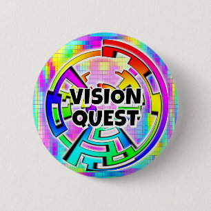 Badge Rond 5 Cm VISION QUEST (vous pouvez modifier les mots)