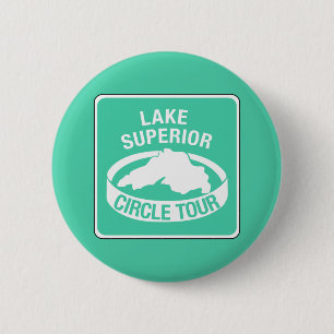 Badge Rond 5 Cm Visite de cercle du lac Supérieur, poteau de