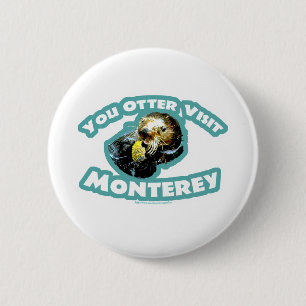 Badge Rond 5 Cm Visite Monterey de loutre