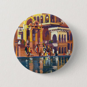 Badge Rond 5 Cm Visiter l'Inde ~ Muttra