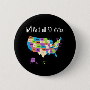 Badge Rond 5 Cm Visitez La Liste Des 50 États Cadeaux Usa Bucket L