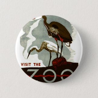 Badge Rond 5 Cm Visitez le zoo - l'affiche de WPA -
