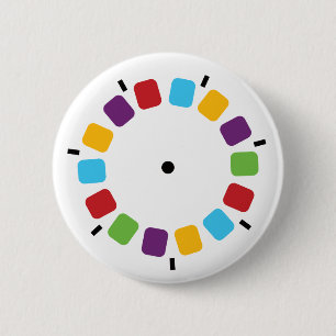 Badge Rond 5 Cm Visualiseur coloré Reel Retro Moderne