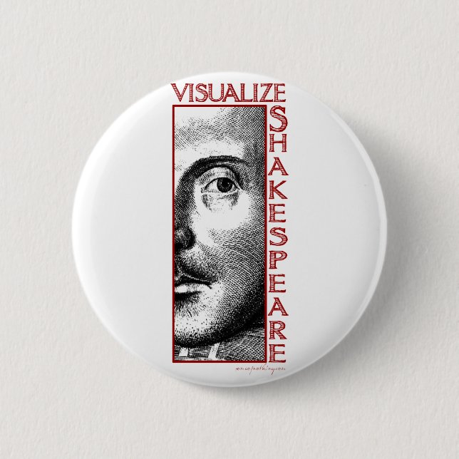 Badge Rond 5 Cm Visualisez Shakespeare (Devant)