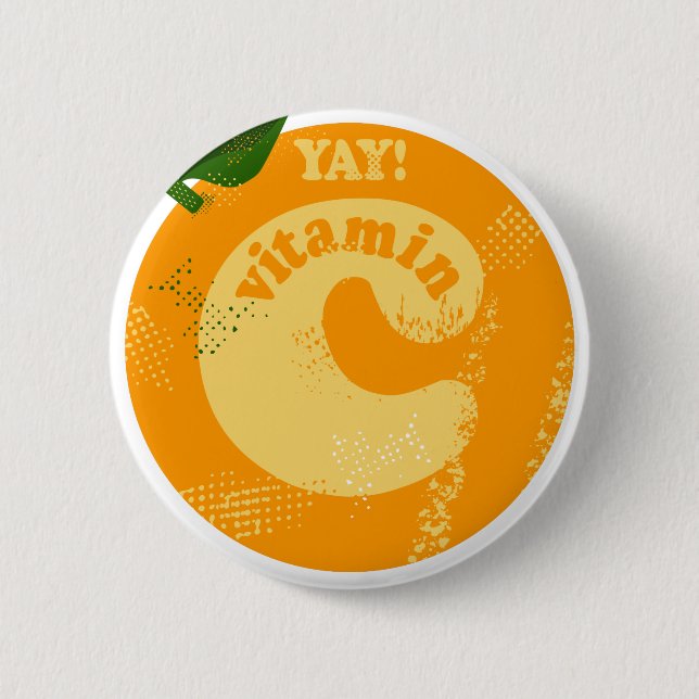 Badge Rond 5 Cm Vitamine C Orange (Devant)