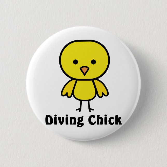 Badge Rond 5 Cm Vitesse de poussin de plongée (Devant)