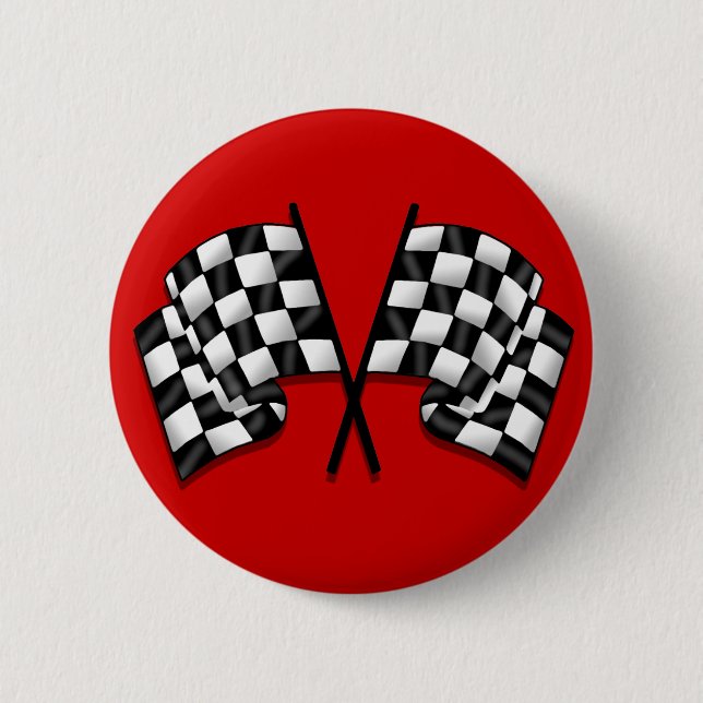 Badge Rond 5 Cm Vitesse de regard soyeuse de drapeau quadrillée (Devant)