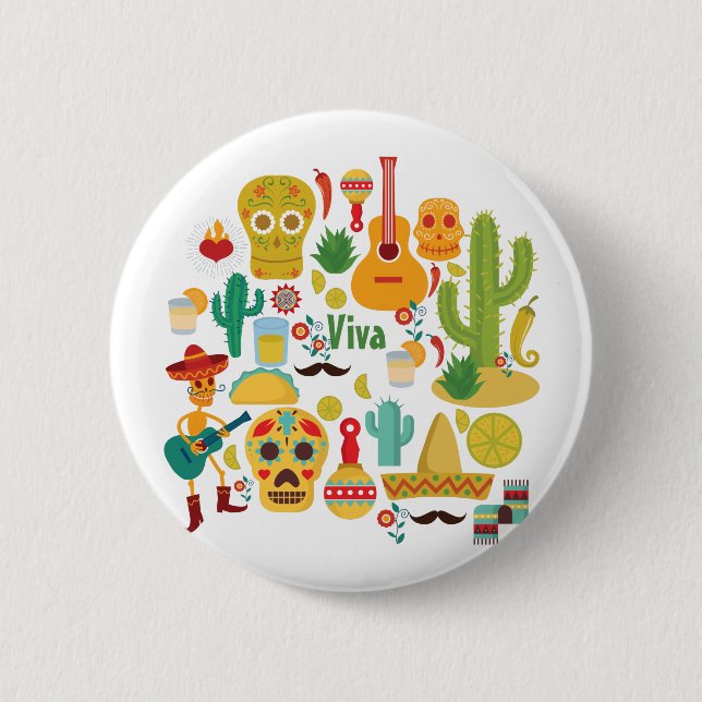 Badge Rond 5 Cm viva mexico (Devant)