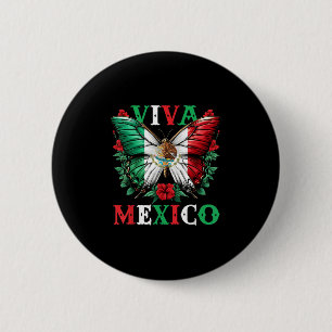 Badge Rond 5 Cm Viva Mexique Fête de l'Indépendance Mexicaine Papi