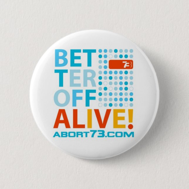 Badge Rond 5 Cm Vivant plus aisé ! /Abort73.com (Devant)