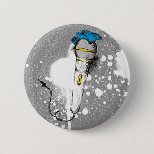 BADGE ROND 5 CM VIVANT ! TYPE PUNK