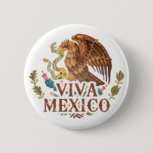 Badge Rond 5 Cm Vivats Mexique (Devant)