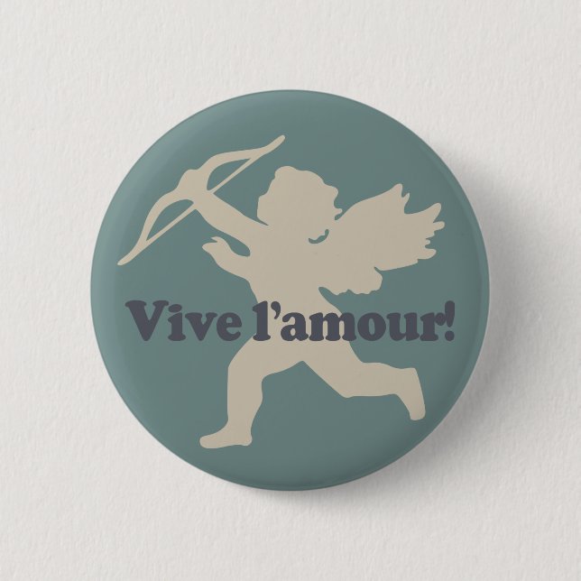 Badge Rond 5 Cm Vive L'amour Boutons cupides (Devant)
