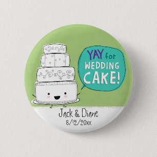 Badge Rond 5 Cm Vive le gâteau de mariage ! Personnalisable