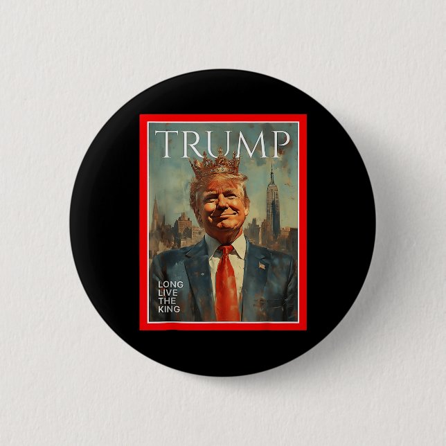 Badge Rond 5 Cm Vive Le Roi Trump (Devant)
