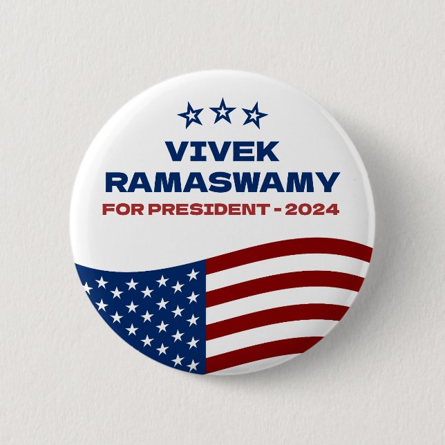 Badge Rond 5 Cm Vivek Ramaswamy à la présidence 2024 (Devant)