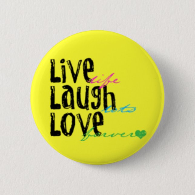 Badge Rond 5 Cm vivent l'amour de rire (Devant)
