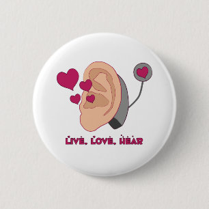 Badge Rond 5 Cm Vivez, aimez, entendez le bouton