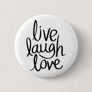 Badge Rond 5 Cm Vivez Riez Aimez – Typographie Inspirante Classiqu