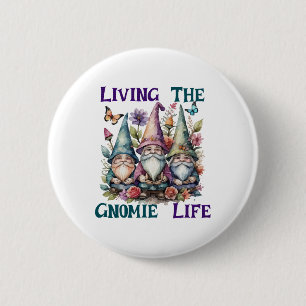 Badge Rond 5 Cm Vivre La Vie Gnome