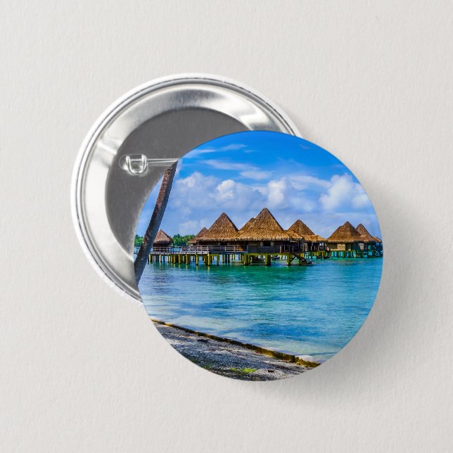 Badge Rond 5 Cm Vivre sur l'eau (Devant & derrière)