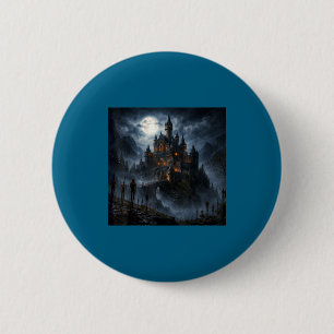 Badge Rond 5 Cm Vlad l'Empaleur Art de Château Médiéval Sombre