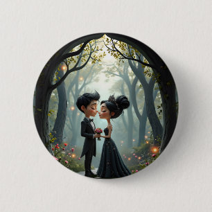 Badge Rond 5 Cm Vœux au Clair de Lune – Un Moment de Mariage Gothi