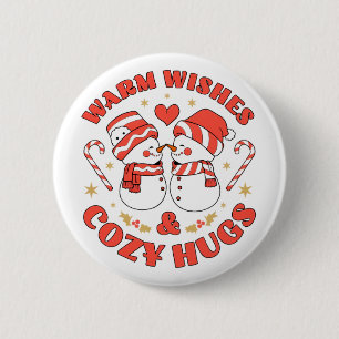 Badge Rond 5 Cm Vœux chaleureux et câlins