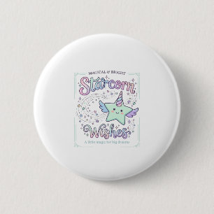 Badge Rond 5 Cm Vœux de licorne Starcorn Vêtements Adorables Graph