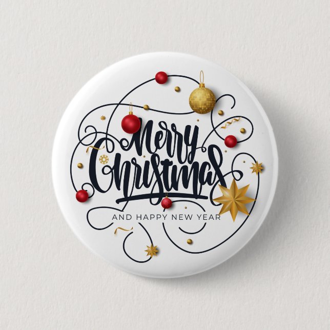 Badge Rond 5 Cm Voeux de Noël (Devant)