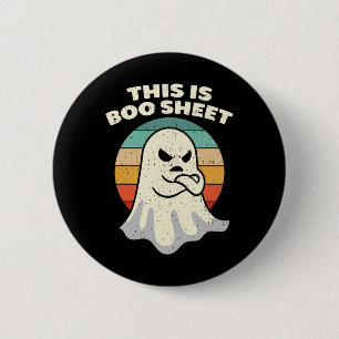 Badge Rond 5 Cm Voici Bosheet Ghost Retro Halloween Costume Me