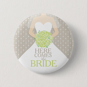 Badge Rond 5 Cm Voici le mariage de la répétition des roses verts 