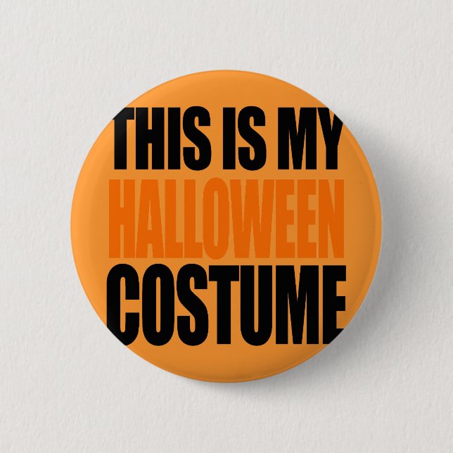 Badge Rond 5 Cm VOICI MON COSTUME HALLOWEEN (orange) (Devant)