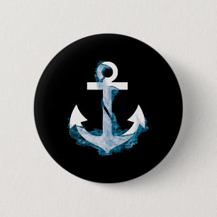 Badge Rond 5 Cm Voile Marine Bleu Eau Nautique Marit de navigation
