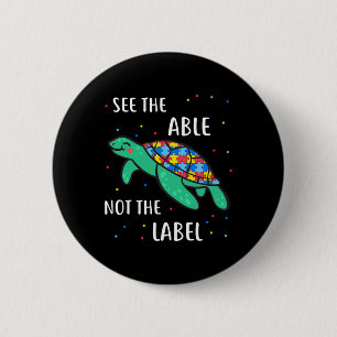 Badge Rond 5 Cm Voir La Table Pas La Sensibilisation sur l'autisme